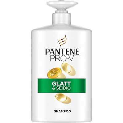 Pantene Pro-V Glatt & Seidig Shampoo 1000ml Pumpspender für Krauses, Stumpfes Haar, Reinigt Sanft, Schützt die Haarbindungen, Ohne Silikone, Mineralöle und Farbstoffe, Active Nutri-Plex-Technologie Pantene Pro-V Glatt & Seidig Shampoo 1000ml Pumpspender für Krauses, Stumpfes Haar, Reinigt Sanft, Schützt die Haarbindungen, Ohne Silikone, Mineralöle und Farbstoffe, Active Nutri-Plex-Technologie