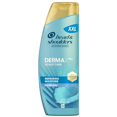 Head & Shoulders DermaXPro Pflegende Feuchtigkeit Anti-Schuppen-Shampoo 500 ml mit Kokosöl und Ceramide-Komplex, 72H Feuchtigkeit für Trockene Kopfhaut Head & Shoulders DermaXPro Pflegende Feuchtigkeit Anti-Schuppen-Shampoo 500 ml mit Kokosöl und Ceramide-Komplex, 72H Feuchtigkeit für Trockene Kopfhaut