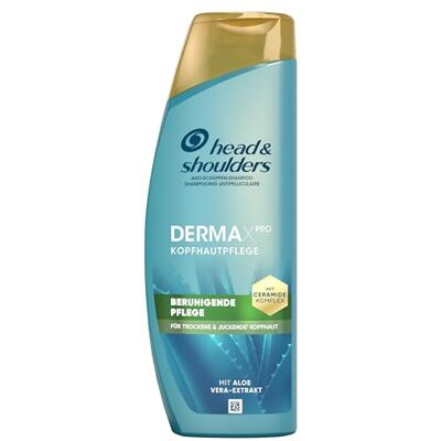 Head & Shoulders DermaXPro Beruhigende Pflege Anti-Schuppen-Shampoo 400ml mit Aloe Vera-Extrakt und Ceramide-Komplex; Hilft, Trockene, Juckende Kopfhaut zu Beruhigen und die Hautbarriere zu Stärken Head & Shoulders DermaXPro Beruhigende Pflege Anti-Schuppen-Shampoo 400ml mit Aloe Vera-Extrakt und Ceramide-Komplex; Hilft, Trockene, Juckende Kopfhaut zu Beruhigen und die Hautbarriere zu Stärken