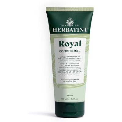 Herbatint Royal Conditioner – 200 ml Regenerierende Haarspülung für gefärbtes Haar, exklusive Formel mit saurem pH-Wert und Bio-Aloe Vera, 96% natürliche Inhaltsstoffe schützt Farbe & Glanz Herbatint Royal Conditioner – 200 ml Regenerierende Haarspülung für gefärbtes Haar, exklusive Formel mit saurem pH-Wert und Bio-Aloe Vera, 96% natürliche Inhaltsstoffe schützt Farbe & Glanz