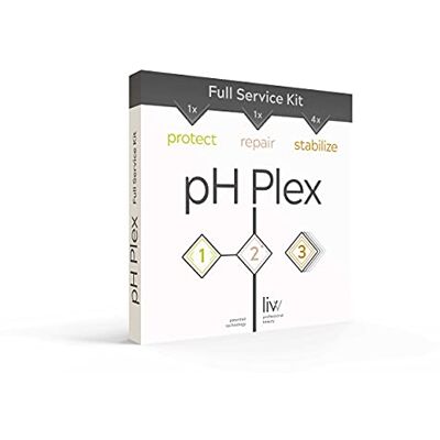 pH Plex 1 protect & 2 repair & 3 stabilize – Full Service Kit für Schutz & Reparatur beim Färben, Entfärben und Blondieren. Repariert geschädigtes Haar. Für alle Haartypen. Für optimales Haargefühl. pH Plex 1 protect & 2 repair & 3 stabilize – Full Service Kit für Schutz & Reparatur beim Färben, Entfärben und Blondieren. Repariert geschädigtes Haar. Für alle Haartypen. Für optimales Haargefühl.