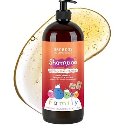 benecos Family Size Shampoo Sweet Sensation Bio-Aprikose & Bio-Olive für geschmeidige Haare & leichte Kämmbarkeit vegane Körperpflege dermatologisch getestet 950 ml benecos Family Size Shampoo Sweet Sensation Bio-Aprikose & Bio-Olive für geschmeidige Haare & leichte Kämmbarkeit vegane Körperpflege dermatologisch getestet 950 ml
