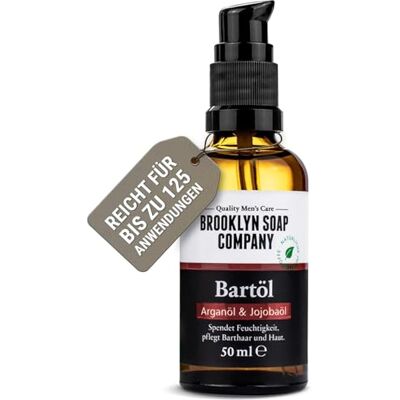 Brooklyn Soap Company Bartöl für Herren, 50 ml Tägliche Bartpflege für weicheren Bart und weniger Juckreiz Brooklyn Soap Company Bartöl für Herren, 50 ml Tägliche Bartpflege für weicheren Bart und weniger Juckreiz