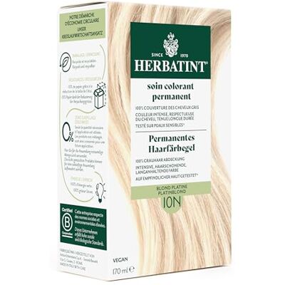 Herbatint Permanentes Haarfärbegel 10N Platinblond – 170 ml I Ohne Ammoniak, optimale Grauhaarabdeckung I Auf empfindlicher Haut getestet, mit 8 Pflanzenextrakten Herbatint Permanentes Haarfärbegel 10N Platinblond – 170 ml I Ohne Ammoniak, optimale Grauhaarabdeckung I Auf empfindlicher Haut getestet, mit 8 Pflanzenextrakten