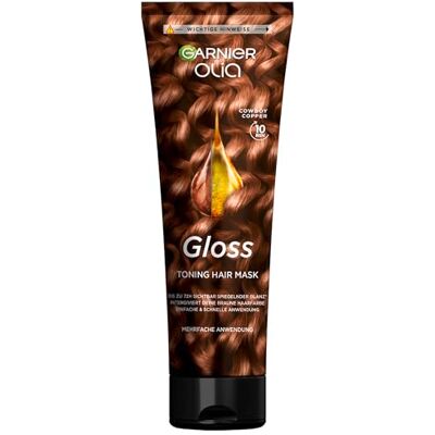 Garnier Olia Gloss, Toning Hair Mask, repariert bis zu 1 Jahr Haarschäden, bis zu 72h sichtbarer Glanz, intensiviert die Haarfarbe bis zu 6 Haarwäschen, wie eine Haarmaske anwendbar, Cowboy Copper Garnier Olia Gloss, Toning Hair Mask, repariert bis zu 1 Jahr Haarschäden, bis zu 72h sichtbarer Glanz, intensiviert die Haarfarbe bis zu 6 Haarwäschen, wie eine Haarmaske anwendbar, Cowboy Copper