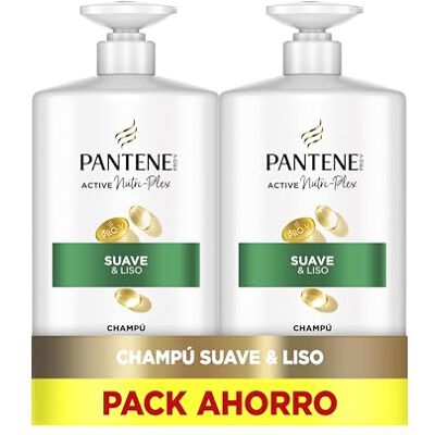 Pantene Pro-V Shampoo für weiches und glattes Haar, 2 x 1000 ml, Spender für krauses und ausgehendes Haar, sanfte Reinigung, schützt die Haarbindungen, ohne Silikone Pantene Pro-V Shampoo für weiches und glattes Haar, 2 x 1000 ml, Spender für krauses und ausgehendes Haar, sanfte Reinigung, schützt die Haarbindungen, ohne Silikone