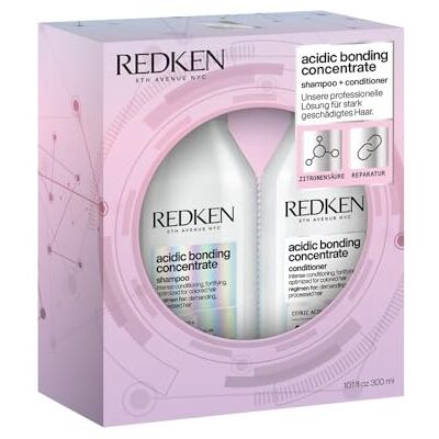 Redken Pflegeset für Schutz vor Farbverlust, Konzentrierte All-In-One Formel, Acidic Bonding Concentrate Shampoo 300 ml & Conditioner 300 ml Redken Pflegeset für Schutz vor Farbverlust, Konzentrierte All-In-One Formel, Acidic Bonding Concentrate Shampoo 300 ml & Conditioner 300 ml