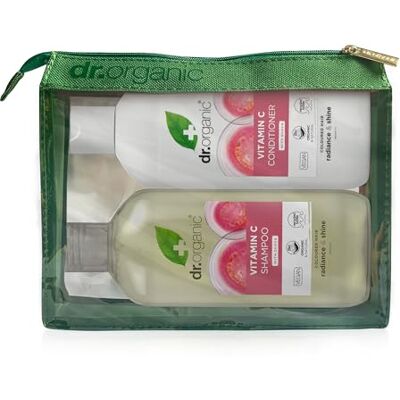 Dr.Organic Dr Organic Vitamin C mit Bio-Guaven-Shampoo & Conditioner-Set mit Reisetasche, für coloriertes Haar, natürlich, vegan, tierversuchsfrei, biologisch, 265 ml Dr.Organic Dr Organic Vitamin C mit Bio-Guaven-Shampoo & Conditioner-Set mit Reisetasche, für coloriertes Haar, natürlich, vegan, tierversuchsfrei, biologisch, 265 ml