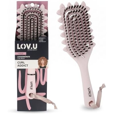PARSA BEAUTY LOV.U Lockenbürste für definierte Locken, Spiralbürste für Naturlocken & Wellen, Entwirrbürste ohne Ziepen, Curly Girl Method Hair Brush, Anti-Frizz Stylingbürste für nasses Haar, Rosa PARSA BEAUTY LOV.U Lockenbürste für definierte Locken, Spiralbürste für Naturlocken & Wellen, Entwirrbürste ohne Ziepen, Curly Girl Method Hair Brush, Anti-Frizz Stylingbürste für nasses Haar, Rosa