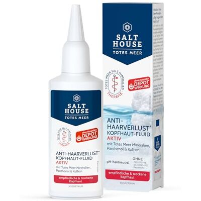 Salthouse Totes Meer Therapie Anti-Haarverlust Kopfhaut-Fluid Aktiv, Leave-on Pflege ohne Ausspülen, mit Coffein & Urea, auch bei erblich bedingtem Haarverlust, vegan 75ml Salthouse Totes Meer Therapie Anti-Haarverlust Kopfhaut-Fluid Aktiv, Leave-on Pflege ohne Ausspülen, mit Coffein & Urea, auch bei erblich bedingtem Haarverlust, vegan 75ml