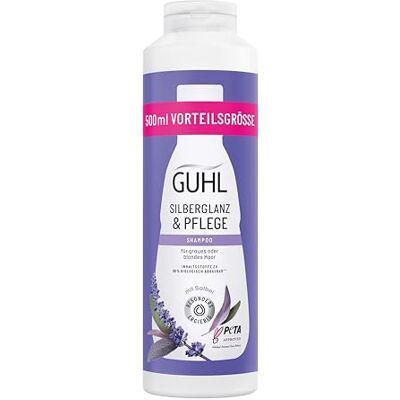 Guhl Silberglanz & Pflege Shampoo Inhalt: 500 ml Vorteilsgröße Anti-Gelbstich Für blondes & graues Haar Pflegend Guhl Silberglanz & Pflege Shampoo Inhalt: 500 ml Vorteilsgröße Anti-Gelbstich Für blondes & graues Haar Pflegend