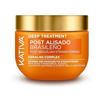 KATIVA Brasilianisches Deep Treatment Haarglättung, nährt und feuchtigkeitsspendend, Antifrizz-Effekt, 300 ml, nährt und befeuchtet geglättetes Haar tief, macht es weicher und außergewöhnlicher Glanz KATIVA Brasilianisches Deep Treatment Haarglättung, nährt und feuchtigkeitsspendend, Antifrizz-Effekt, 300 ml, nährt und befeuchtet geglättetes Haar tief, macht es weicher und außergewöhnlicher Glanz