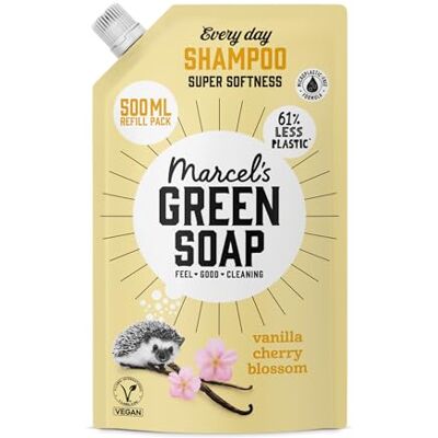 Marcel's Green Soap Every Day Shampoo Nachfüllpack Vanille & Kirschblüte – Nachfüllbeutel Mikroplastikfreie Formel Vegan 500 ml Marcel's Green Soap Every Day Shampoo Nachfüllpack Vanille & Kirschblüte – Nachfüllbeutel Mikroplastikfreie Formel Vegan 500 ml