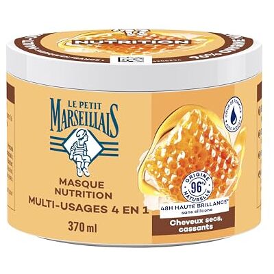 Le Petit Marseillais Le Pe Marseillais 4-in-1 Nutrition Haarmaske Honig aus der Provence und Bio-Shea (370 ml-Topf) – Haarmaske für trockenes und brüchiges Haar – Haarpflege ohne Silikon 96% natürlicher Herkunft Le Petit Marseillais Le Pe Marseillais 4-in-1 Nutrition Haarmaske Honig aus der Provence und Bio-Shea (370 ml-Topf) – Haarmaske für trockenes und brüchiges Haar – Haarpflege ohne Silikon 96% natürlicher Herkunft