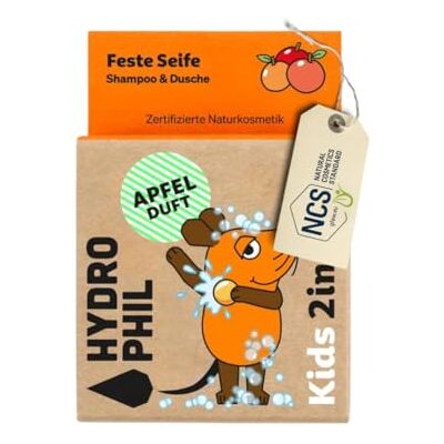 Hydrophil Festes Kinder Shampoo & Dusche Naturkosmetik Für alle Hauttypen (Fruchtiger Apfel, 60g (1er Pack)) Hydrophil Festes Kinder Shampoo & Dusche Naturkosmetik Für alle Hauttypen (Fruchtiger Apfel, 60g (1er Pack))