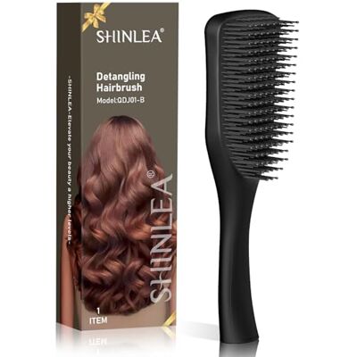 SHINLEA Haarbürste ohne ziepen, Entwirrungs Haarbürste für nasses trockenes Haar, reduziert Haarbruch, beseitigt Knoten, gleitet durch Verfilzungen aller Haartypen, Bürste für Haarglättung, Styling SHINLEA Haarbürste ohne ziepen, Entwirrungs Haarbürste für nasses trockenes Haar, reduziert Haarbruch, beseitigt Knoten, gleitet durch Verfilzungen aller Haartypen, Bürste für Haarglättung, Styling