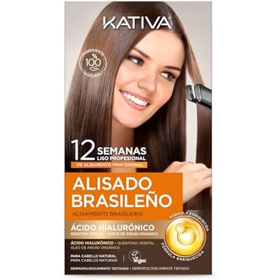 KATIVA Brasilianisches Lissageset 12 Wochen – Komplettes Haarglättungs-Kit für alle Haartypen – Vegane, formolfreie Keratinpflege mit Hyaluronsäure & Arganöl KATIVA Brasilianisches Lissageset 12 Wochen – Komplettes Haarglättungs-Kit für alle Haartypen – Vegane, formolfreie Keratinpflege mit Hyaluronsäure & Arganöl