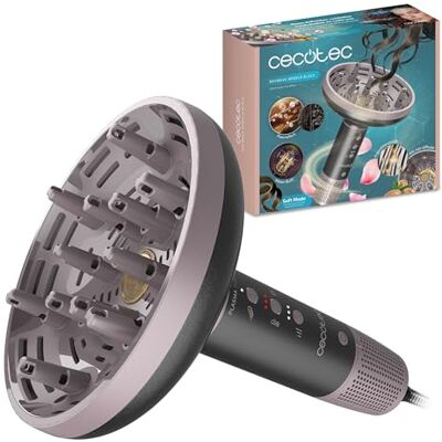 Cecotec Diffusor-Haartrockner für Locken XXL DryWave Nébula Black. 1300W, Arganöl und Keratin, Brushless-Motor, PlasmaTech Antifrizz, Soft-Modus, 3 Geschwindigkeiten und Temperaturen, 12 Zinken Cecotec Diffusor-Haartrockner für Locken XXL DryWave Nébula Black. 1300W, Arganöl und Keratin, Brushless-Motor, PlasmaTech Antifrizz, Soft-Modus, 3 Geschwindigkeiten und Temperaturen, 12 Zinken