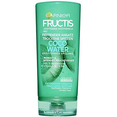 Garnier stärkende Spülung gegen einen fettigen Haaransatz und trockene Spitzen, Mit Kokoswasser für kraftvolles Haar, Fructis FATS Coco Water, 6er Pack (6 x 200 ml) Garnier stärkende Spülung gegen einen fettigen Haaransatz und trockene Spitzen, Mit Kokoswasser für kraftvolles Haar, Fructis FATS Coco Water, 6er Pack (6 x 200 ml)