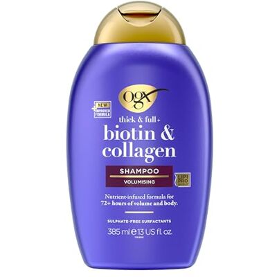 OGX Biotin und Collagen Shampoo, 385 ml Reichhaltiges Shampoo für 72h+ Volumen & Fülle mit Biotin und Kollagen, Volumen Shampoo für feines & dünnes Haar OGX Biotin und Collagen Shampoo, 385 ml Reichhaltiges Shampoo für 72h+ Volumen & Fülle mit Biotin und Kollagen, Volumen Shampoo für feines & dünnes Haar