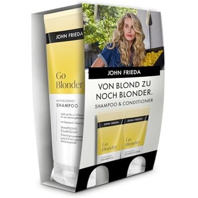 John Frieda Go Blonder Vorteilsset Shampoo/Conditioner Inhalt: 1x 250 ml Shampoo, 1x 250 ml Conditioner John Frieda Go Blonder Vorteilsset Shampoo/Conditioner Inhalt: 1x 250 ml Shampoo, 1x 250 ml Conditioner
