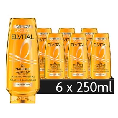 L'Oreal Paris L'Oréal Paris Elvital Spülung für schwerelose, intensive Pflege, Mit kostbaren Blütenölen, ÖL Magique Nährpflege, 6 x 250 ml L'Oreal Paris L'Oréal Paris Elvital Spülung für schwerelose, intensive Pflege, Mit kostbaren Blütenölen, ÖL Magique Nährpflege, 6 x 250 ml