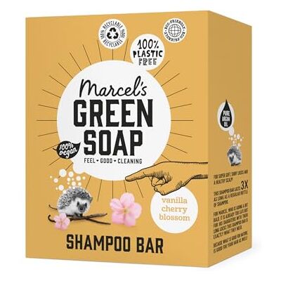 Marcel's Green Soap Shampoo Bar Vanille & Kirschblüte Mikroplastikfreie Formel Vegan 90 g Marcel's Green Soap Shampoo Bar Vanille & Kirschblüte Mikroplastikfreie Formel Vegan 90 g