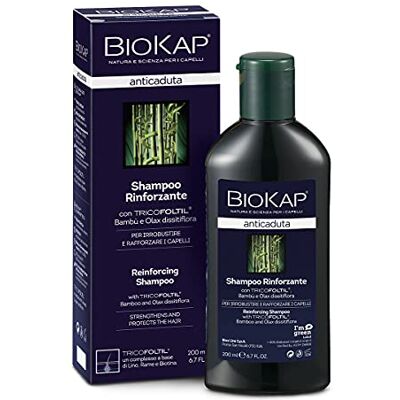 BIOKAP Stärkendes Shampoo 200ml Anti-Haarausfall INTENSIVANWENDUNG 99% natürliche Inhaltsstoffe Stärkt & festigt das Haar Bio-Bambus Olax dissitiflora Öl Leinsamen Kupfer Biotin BIOKAP Stärkendes Shampoo 200ml Anti-Haarausfall INTENSIVANWENDUNG 99% natürliche Inhaltsstoffe Stärkt & festigt das Haar Bio-Bambus Olax dissitiflora Öl Leinsamen Kupfer Biotin