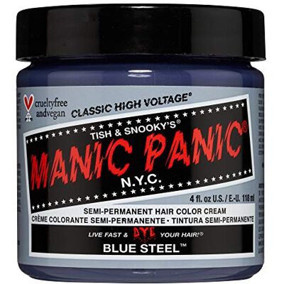 Manic Panic Blue Steel Classic Creme Vegan Cruelty Free Semi-Permanent Hair Colour 118ml Manic Panic Blue Steel Classic Creme Vegan Cruelty Free Semi-Permanent Hair Colour 118ml