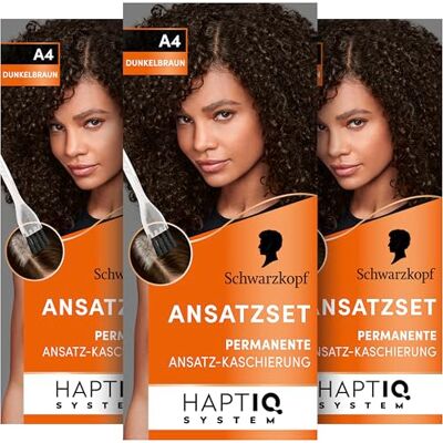 Schwarzkopf Ansatzset A4 Dunkelbraun Stufe 3 (44,5 ml), dauerhafte Haarfarbe zum Haaransatz kaschieren in nur 10 Minuten, Ansatzfarbe für harmonische Übergänge Schwarzkopf Ansatzset A4 Dunkelbraun Stufe 3 (44,5 ml), dauerhafte Haarfarbe zum Haaransatz kaschieren in nur 10 Minuten, Ansatzfarbe für harmonische Übergänge