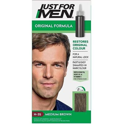 Just for men Formel Haarfarbe in Mittelbraun, Die Natürliche Haarfarbe wiederherstellt, H35 Just for men Formel Haarfarbe in Mittelbraun, Die Natürliche Haarfarbe wiederherstellt, H35