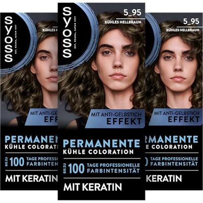 Syoss Coloration 5_95 Kühles Hellbraun (115 ml), permanente Coloration mit Keratin verleiht einen kühlen Farbton für bis zu 100 Tage professionelle Farbintensität, mit Anti-Gelbstich-Effekt Syoss Coloration 5_95 Kühles Hellbraun (115 ml), permanente Coloration mit Keratin verleiht einen kühlen Farbton für bis zu 100 Tage professionelle Farbintensität, mit Anti-Gelbstich-Effekt