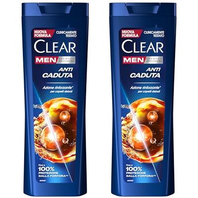 Clear Men Anti-Schuppen-Shampoo Anti Hairfall, stärkt brüchiges Haar, spendet Feuchtigkeit, schützt vor Schuppen, für kräftigeres, gesund aussehendes Haar, bis zu 100 % Schuppenschutz, 2 x 360 ml Clear Men Anti-Schuppen-Shampoo Anti Hairfall, stärkt brüchiges Haar, spendet Feuchtigkeit, schützt vor Schuppen, für kräftigeres, gesund aussehendes Haar, bis zu 100 % Schuppenschutz, 2 x 360 ml