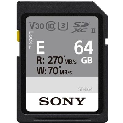 Sony SFE64A Speicherkarte – 64 GB High-Speed SD-Karte für 4K Video & Profi-Fotografie Sony SFE64A Speicherkarte – 64 GB High-Speed SD-Karte für 4K Video & Profi-Fotografie