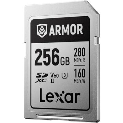 Lexar Armor Silver PRO SD Karte 256GB, UHS-II SD Speicherkarte, Edelstahl, C10, U3, V60, 6K UHD-Video, bis zu 280 MB/s Lesen, 160 MB/s Schreiben, SDXC-Karte für DSLR/Kamera/Fotografen/Videofilmer Lexar Armor Silver PRO SD Karte 256GB, UHS-II SD Speicherkarte, Edelstahl, C10, U3, V60, 6K UHD-Video, bis zu 280 MB/s Lesen, 160 MB/s Schreiben, SDXC-Karte für DSLR/Kamera/Fotografen/Videofilmer