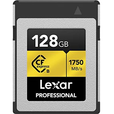 Lexar Professional GOLD-Serie CFexpress Karte 128GB, Typ B CF Karte, bis zu 1750 MB/s Lesen, Nehmen Sie PCIe 3.0 und NVMe, Speicherkarte für professionelle Fotografen, Videofilmer (LCXEXPR128G-RNENG) Lexar Professional GOLD-Serie CFexpress Karte 128GB, Typ B CF Karte, bis zu 1750 MB/s Lesen, Nehmen Sie PCIe 3.0 und NVMe, Speicherkarte für professionelle Fotografen, Videofilmer (LCXEXPR128G-RNENG)