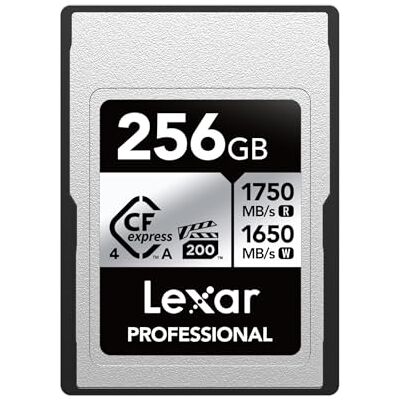 Lexar Professional CFexpress 4.0 Typ A Karte 256GB, CFe Karte bis zu 1750MB/s Lesen, VPG200, 8K Video CF Card, Speicherkarte kompatibel mit Sony Alpha Sony FX Kameras Lexar Professional CFexpress 4.0 Typ A Karte 256GB, CFe Karte bis zu 1750MB/s Lesen, VPG200, 8K Video CF Card, Speicherkarte kompatibel mit Sony Alpha Sony FX Kameras