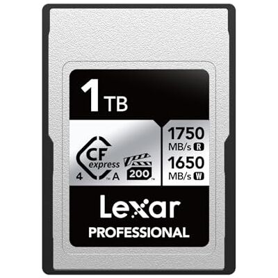 Lexar Professional CFexpress 4.0 Typ A Karte 1TB, CFe Karte bis zu 1750MB/s Lesen, VPG200, 8K Video CF Card, Speicherkarte kompatibel mit Sony Alpha und Sony FX Kameras Lexar Professional CFexpress 4.0 Typ A Karte 1TB, CFe Karte bis zu 1750MB/s Lesen, VPG200, 8K Video CF Card, Speicherkarte kompatibel mit Sony Alpha und Sony FX Kameras