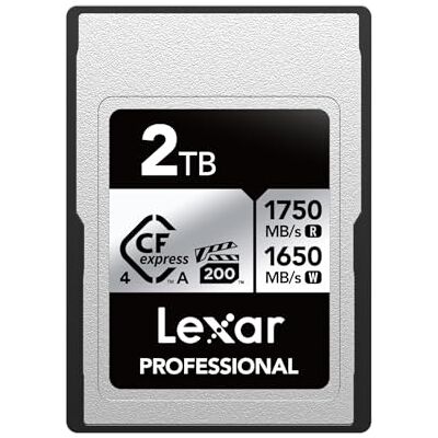 Lexar Professional CFexpress 4.0 Typ A Karte 2TB, CFe Karte bis zu 1750MB/s Lesen, VPG200, 8K Video CF Card, Speicherkarte kompatibel mit Sony Alpha und Sony FX Kameras Lexar Professional CFexpress 4.0 Typ A Karte 2TB, CFe Karte bis zu 1750MB/s Lesen, VPG200, 8K Video CF Card, Speicherkarte kompatibel mit Sony Alpha und Sony FX Kameras