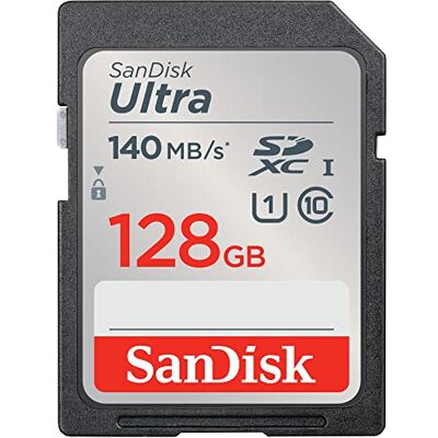 SanDisk Ultra SDXC UHS-I Speicherkarte 128 GB (Für Kompaktkameras der Einstiegs- und Mittelklasse, Full HD-Videos, U1, C10,V10, bis 140 MB/s Lesegeschwindigkeit, 10 Jahre Garantie) SanDisk Ultra SDXC UHS-I Speicherkarte 128 GB (Für Kompaktkameras der Einstiegs- und Mittelklasse, Full HD-Videos, U1, C10,V10, bis 140 MB/s Lesegeschwindigkeit, 10 Jahre Garantie)