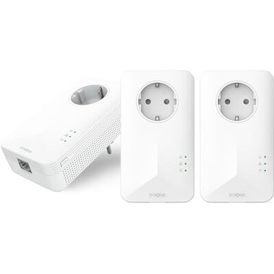STRONG Powerline 1000 Triple EU Set 3 Powerline-Adapter 1000 Mbps, Fast-Internetzugang integrierte Steckdose 300 m Reichweite Für alle Router LAN-Anschluss -Easy-Installation weiß STRONG Powerline 1000 Triple EU Set 3 Powerline-Adapter 1000 Mbps, Fast-Internetzugang integrierte Steckdose 300 m Reichweite Für alle Router LAN-Anschluss -Easy-Installation weiß