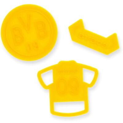 Dortmund BVB Keksausstecher-Set, 3 Stück, Gelb Offizielles Borussia Merchandise, Spülmaschinenfest Dortmund BVB Keksausstecher-Set, 3 Stück, Gelb Offizielles Borussia Merchandise, Spülmaschinenfest