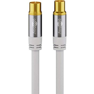 goobay 70317 TV-Antennenkabel, Koax-Buchse auf Koax-Stecker, 4-fach geschirmt, 135 dB, vergoldet, weiß, (2,0m) goobay 70317 TV-Antennenkabel, Koax-Buchse auf Koax-Stecker, 4-fach geschirmt, 135 dB, vergoldet, weiß, (2,0m)
