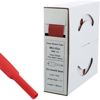 Offgridtec 5m Schrumpfschlauch mit Kleber 19,1mm > 9,5mm Schrumpfrate, Dual-Wand, Halogenfrei, Flammhemmend, Wasserdichte Kabelisolierung, Leicht zu Schneiden, Inklusive Spenderbox, rot Offgridtec 5m Schrumpfschlauch mit Kleber 19,1mm > 9,5mm Schrumpfrate, Dual-Wand, Halogenfrei, Flammhemmend, Wasserdichte Kabelisolierung, Leicht zu Schneiden, Inklusive Spenderbox, rot