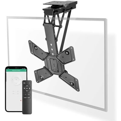 NEDIS Motorisierte TV-Deckenhalterung 23-65" maximal unterstützes Bildschirmgewicht: 30 kg drehbar kippbar Mindestabstand zur Decke: 140 mm ferngesteuert Stahl Schwarz NEDIS Motorisierte TV-Deckenhalterung 23-65" maximal unterstützes Bildschirmgewicht: 30 kg drehbar kippbar Mindestabstand zur Decke: 140 mm ferngesteuert Stahl Schwarz