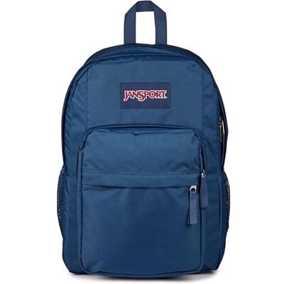 JANSPORT Big Day Rucksack – Großer 26L Alltagsrucksack für Schule, Reisen & Freizeit, mit 15’ Laptopfach, mehreren Fächern & Flaschenhalter, 43.5 x 19 x 32.5 cm, Navy, Blau JANSPORT Big Day Rucksack – Großer 26L Alltagsrucksack für Schule, Reisen & Freizeit, mit 15’ Laptopfach, mehreren Fächern & Flaschenhalter, 43.5 x 19 x 32.5 cm, Navy, Blau