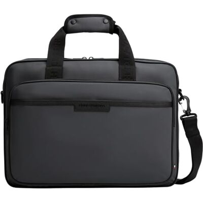 Tommy Hilfiger Herren Laptoptasche Repreve mit Trolley-Riemen, Grau (Dark Grey), Einheitsgröße Tommy Hilfiger Herren Laptoptasche Repreve mit Trolley-Riemen, Grau (Dark Grey), Einheitsgröße