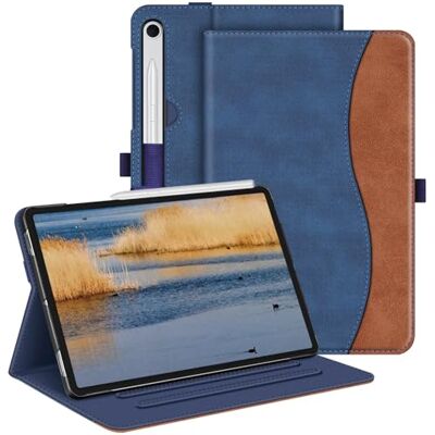 FINTIE Hülle für Samsung Galaxy Tab S10 Lite/S10 FE/S9 FE 10.9"&S9 11" Folio Tablet-Schutzhülle mit verstellbarem Ständer, Dokumentenfach, Auto Sleep/Wake, Denimblau/Braun FINTIE Hülle für Samsung Galaxy Tab S10 Lite/S10 FE/S9 FE 10.9"&S9 11" Folio Tablet-Schutzhülle mit verstellbarem Ständer, Dokumentenfach, Auto Sleep/Wake, Denimblau/Braun
