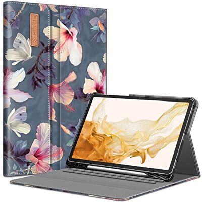 FINTIE Hülle für Samsung Galaxy Tab S8 Plus 2022/S7 FE 2021/S7 Plus 2020 12.4 Zoll, Multi-Winkel Betrachtung Folio Schutzhülle mit S Pen Halter Dokumentschlitze Auto Schlaf/Wach, Hibiskus FINTIE Hülle für Samsung Galaxy Tab S8 Plus 2022/S7 FE 2021/S7 Plus 2020 12.4 Zoll, Multi-Winkel Betrachtung Folio Schutzhülle mit S Pen Halter Dokumentschlitze Auto Schlaf/Wach, Hibiskus