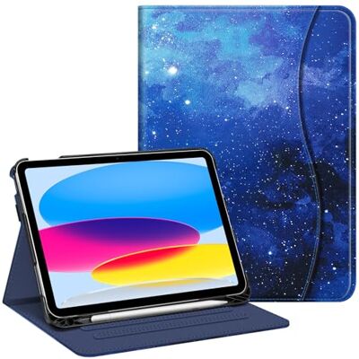 FINTIE Schutzhülle für iPad 10. Generation 10,9 Zoll (Modell 2022), Multi-Winkel-Schutzhülle mit Stifthalter & Tasche, Auto Sleep/Wake, Sternenhimmel FINTIE Schutzhülle für iPad 10. Generation 10,9 Zoll (Modell 2022), Multi-Winkel-Schutzhülle mit Stifthalter & Tasche, Auto Sleep/Wake, Sternenhimmel